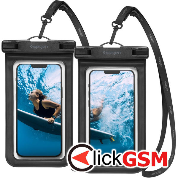 Spigen - (2 pack) Waterproof Case (A601)  - IPX8, for Phone 3.5 - 7" - Black