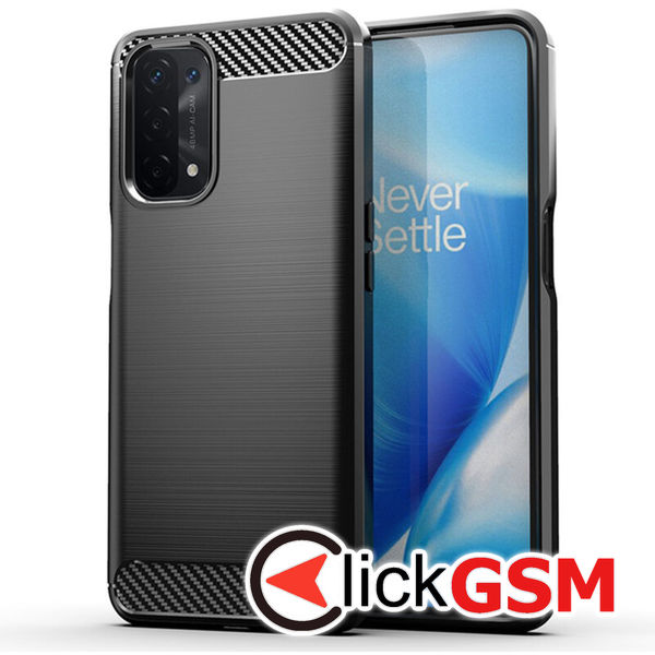 Techsuit - Carbon Silicone - Oppo A54 5G / A74 5G / OnePlus Nord N200 5G - Black