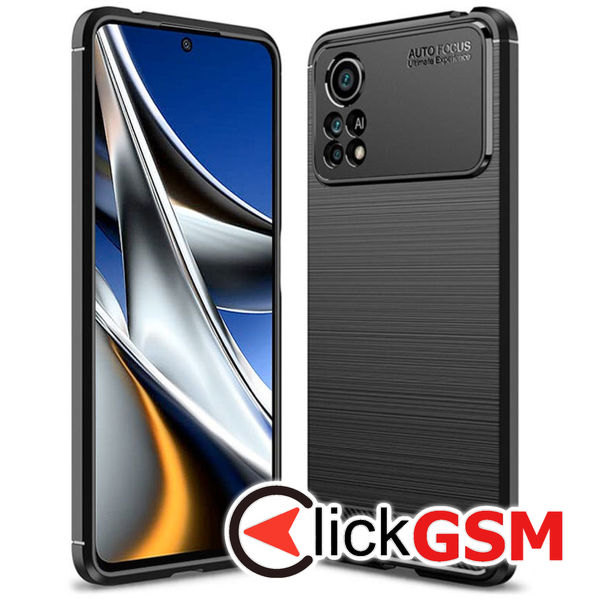 Techsuit - Carbon Silicone - Xiaomi Poco X4 Pro 5G - Black