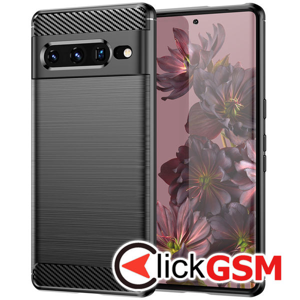Husa de protectie Techsuit Carbon Silicone pentru Google Pixel 7 Pro - Black