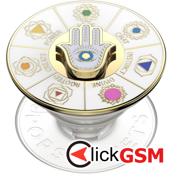 PopSockets - PopGrip - Enamel Spinner Chakras - Clear