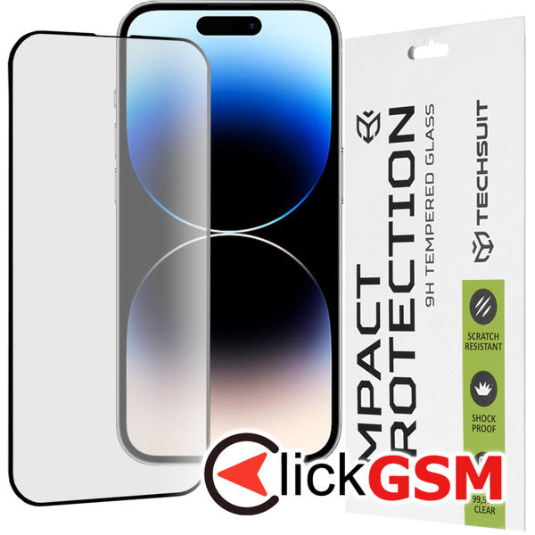 Techsuit - 111D Full Cover / Full Glue Glass - iPhone 14 Pro - Black