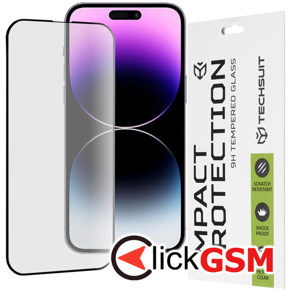 Techsuit - 111D Full Cover / Full Glue Glass - iPhone 14 Pro Max - Black