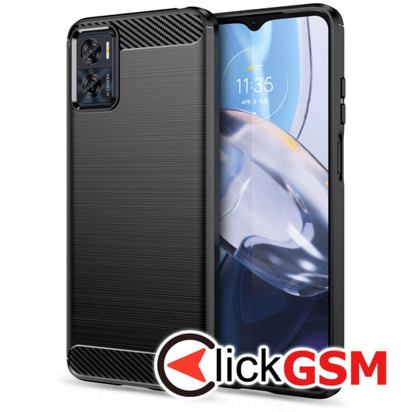 Techsuit - Carbon Silicone - Motorola Moto E22 / Moto E22i - Black
