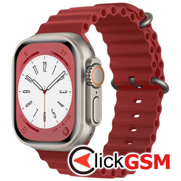 Techsuit - Watchband (W038) - Apple Watch 1/2/3/4/5/6/7/8/9/SE/SE 2 (38/40/41mm) - Wine Red
