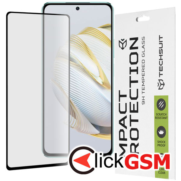 Techsuit - 111D Full Cover / Full Glue Glass - Huawei nova 10 SE - Black