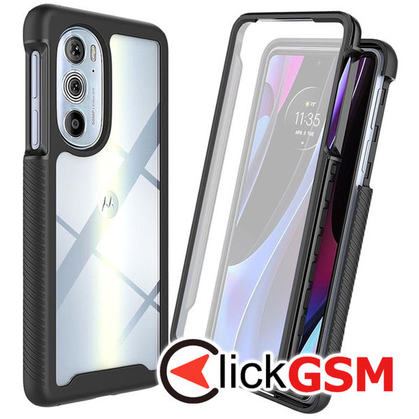 Techsuit - Defense360 Pro + Screen Protector - Motorola Edge 30 Pro - Black