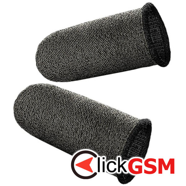 Hoco - (2 pack) Mobile Gaming Finger Sleeve Phantom (GM4) - for Peaceful Elite, King of Glory, Call of Duty - Black / Silver