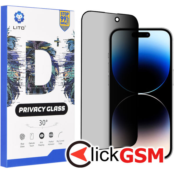 Lito - D+ PRIVACY Glass - iPhone 14 Pro - Black