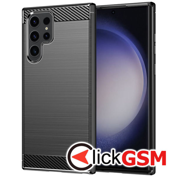 Techsuit - Carbon Silicone - Samsung Galaxy S23 Ultra - Black