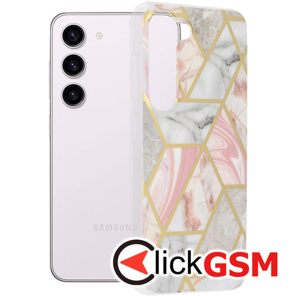 Techsuit - Marble Series - Samsung Galaxy S23 - Pink Hex