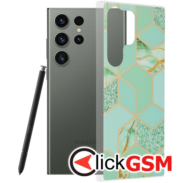 Techsuit - Marble Series - Samsung Galaxy S23 Ultra - Green Hex