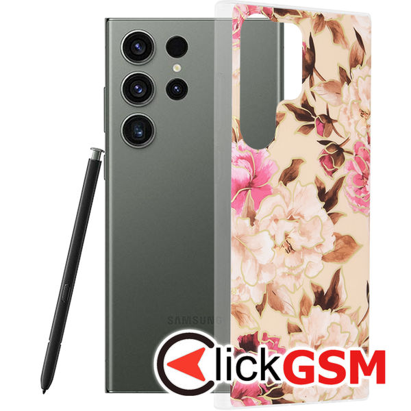 Techsuit - Marble Series - Samsung Galaxy S23 Ultra - Mary Berry Nude