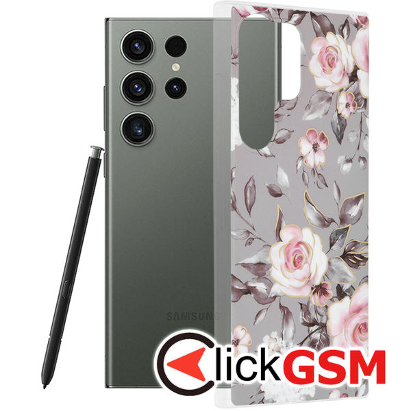 Techsuit - Marble Series - Samsung Galaxy S23 Ultra - Bloom of Ruth Gray