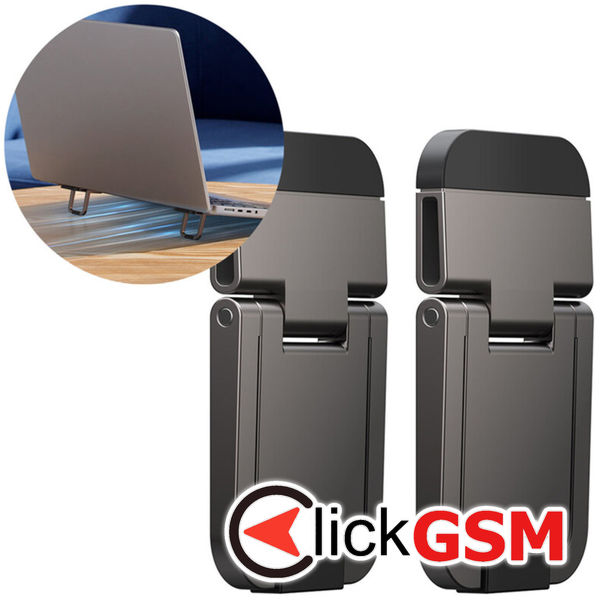 Baseus - (2 pack) Laptop Holder (LUZC000013) - Folding Feature, Adhesive, Zinc Alloy - Grey