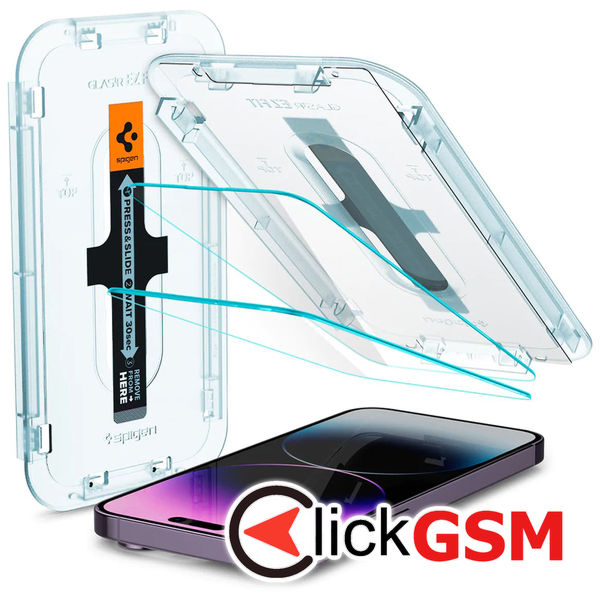 Spigen - Glas.tR EZ-FIT (2 pack) - iPhone 14 Pro Max - Clear
