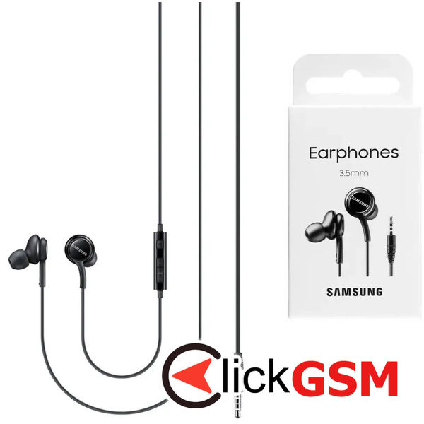 Samsung - Original Stereo Earphones (EO-IA500BBEGWW) - Jack 3.5mm with Microphone - Black (Blister Packing)