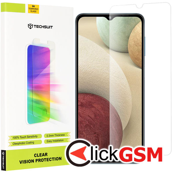 Techsuit - Clear Vision Glass - Samsung Galaxy A12 / A12 Nacho / A02 / M02 / M12 / F12 / A32 5G - Transparent