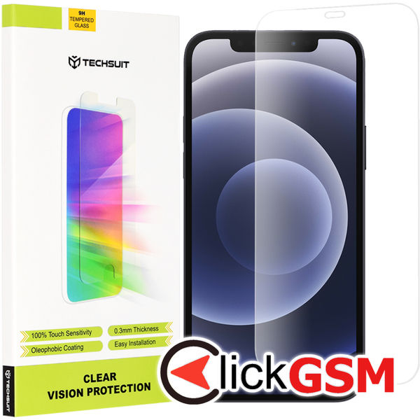 Folie Sticla Securizata Techsuit Clear Vision Glass pentru iPhone 12/12 Pro Transparent