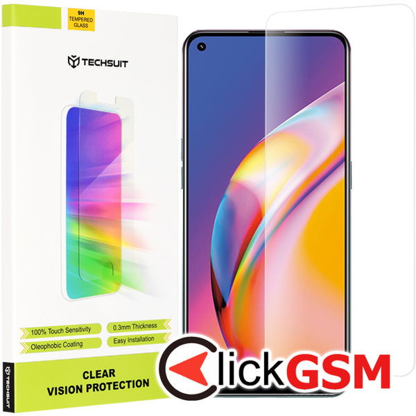 Techsuit - Clear Vision Glass - Oppo A94/A74 4G/A95/Reno5 Lite/Reno5 Z/Reno7 5G/Find X5 Lite/Realme 9 4G/9 Pro Plus  - Transparent