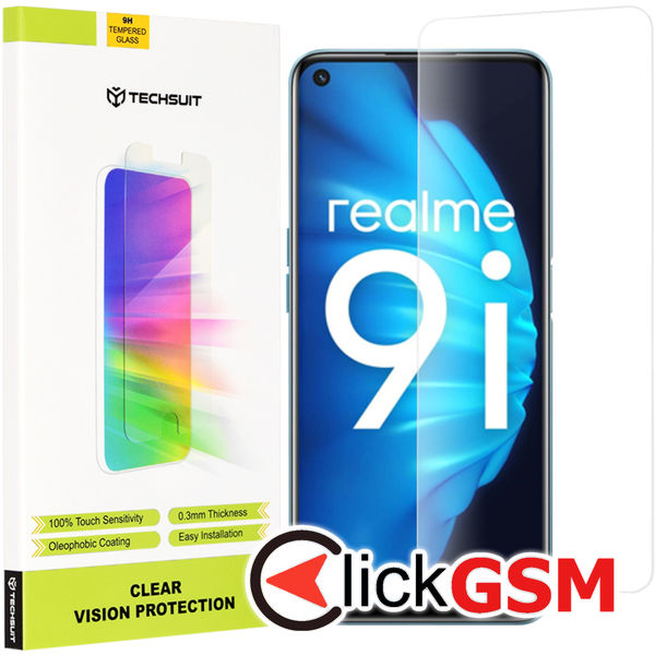 Techsuit - Clear Vision Glass - Realme 9i / 9 5G / 9 Pro / 8i / Narzo 50 / Oppo A76 / A96 / OnePlus Nord CE 2 Lite 5G - Transparent