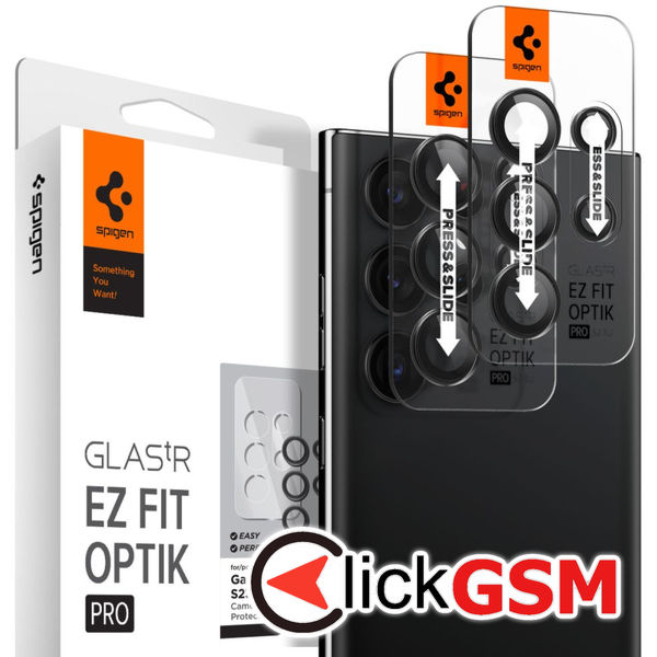 Spigen - Optik.tR ??EZ FIT?? Camera Glass (2 pack) - Samsung Galaxy S23 Ultra - Black