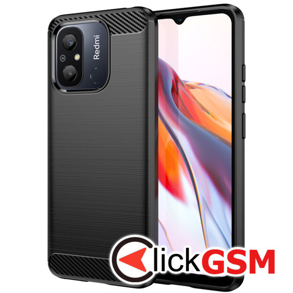 Techsuit - Carbon Silicone - Xiaomi Redmi 12C - Black