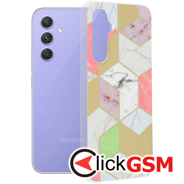 Techsuit - Marble Series - Samsung Galaxy A54 - Purple Hex