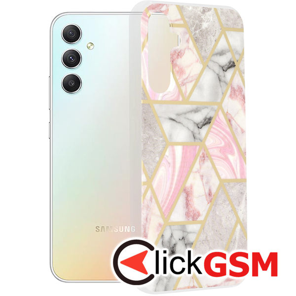 Techsuit - Marble Series - Samsung Galaxy A34 5G - Pink Hex