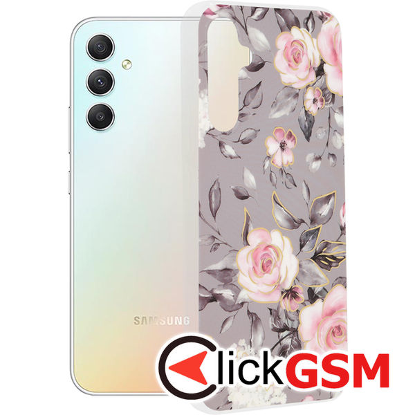 Techsuit - Marble Series - Samsung Galaxy A34 5G - Bloom of Ruth Gray