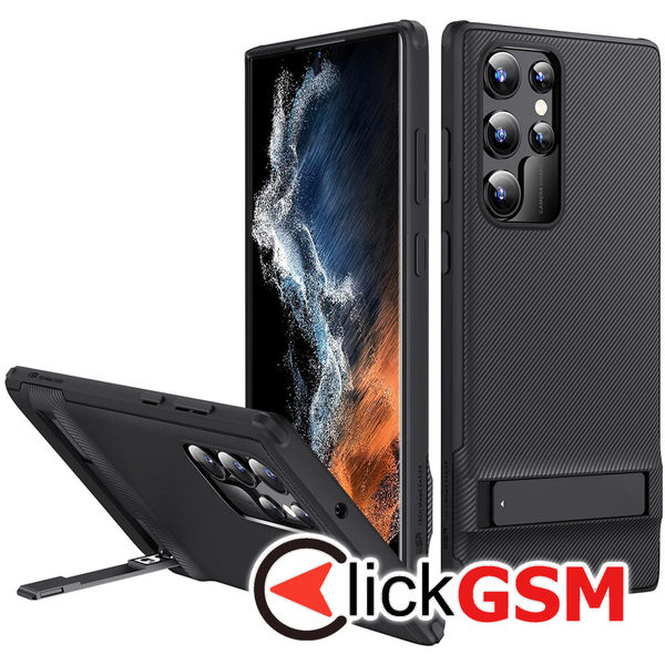 ESR - Air Shield Boost Kickstand - Samsung Galaxy S22 Ultra 5G - Translucent Black