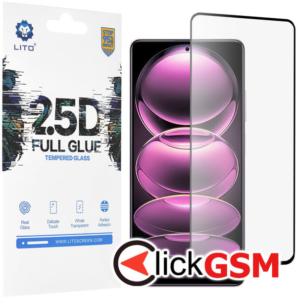 Lito - 2.5D FullGlue Glass - Xiaomi Redmi Note 12 Pro 5G / 12 Pro+ / Poco X5 Pro - Black
