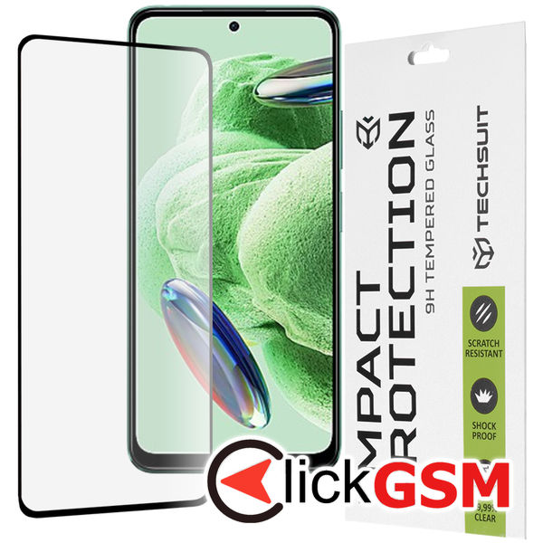 Techsuit - 111D Full Cover / Full Glue Glass - Xiaomi Redmi Note 12 5G / Note 12 4G / Poco X5 - Black