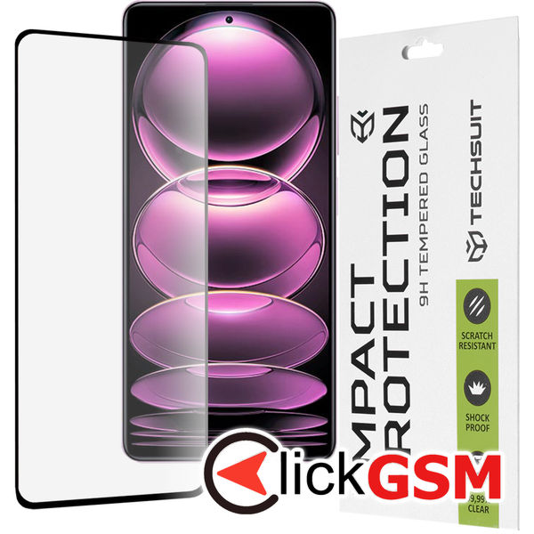 Techsuit - 111D Full Cover / Full Glue Glass - Xiaomi Redmi Note 12 Pro 5G / 12 Pro+ / Poco X5 Pro - Black