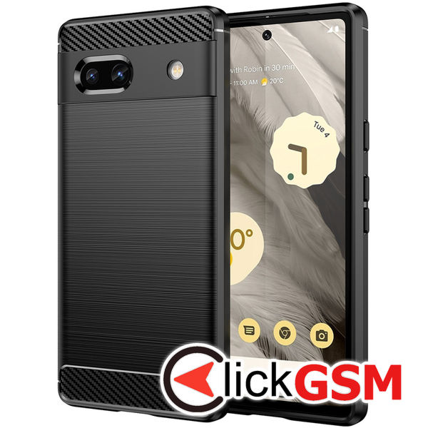 Husa de protectie Techsuit Carbon Silicone pentru Google Pixel 7a - Black