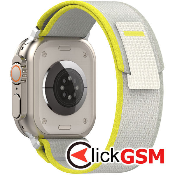 Techsuit - Watchband (W039) - Apple Watch 1/2/3/4/5/6/7/8/9/SE/SE 2/Ultra/Ultra 2 (42/44/45/49mm) - Yellow / Gray