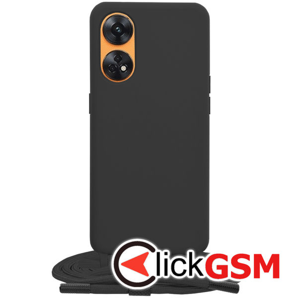 Techsuit - Crossbody Lanyard - Oppo Reno8 T - Black