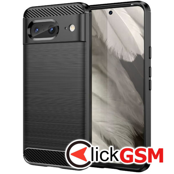Husa de protectie Techsuit Carbon Silicone pentru Google Pixel 8 - Black