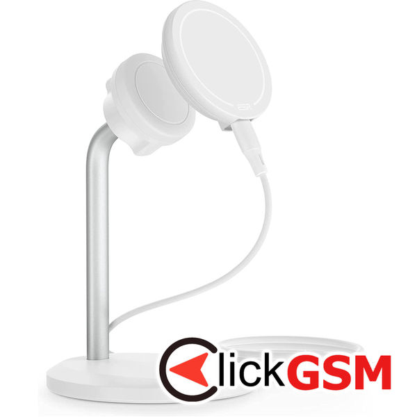 ESR - Wireless Charger HaloLock Shift - Stand with Removable Magnetic Pad, MagSafe Compatible - White
