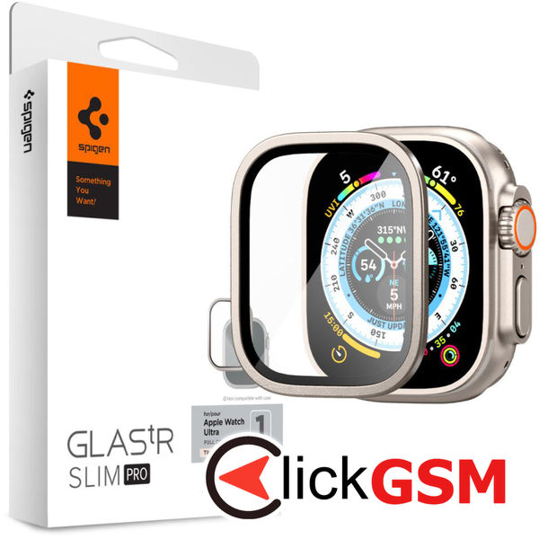 Spigen - Glas.tR Slim Pro - Apple Watch Ultra / Ultra 2 - Titanium