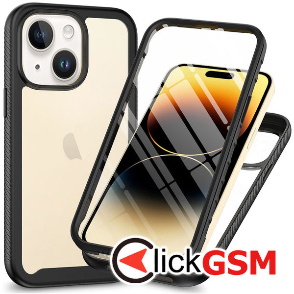 Husa de protectie Techsuit Defense360 Pro cu Screen Protector compatibil cu iPhone 15 - Negru