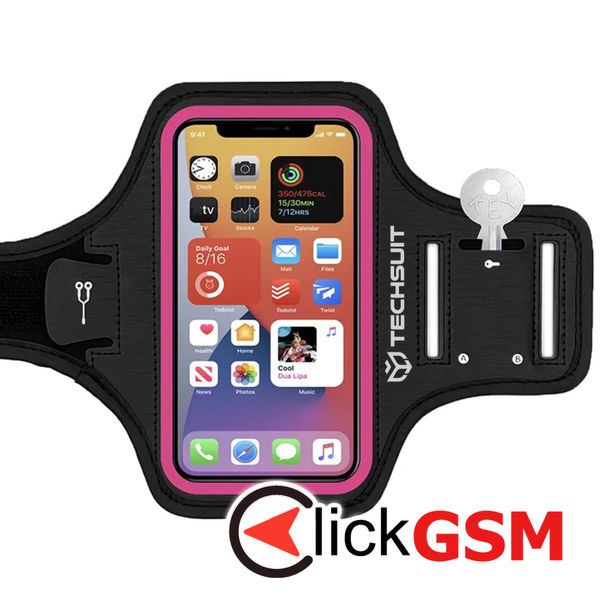 Techsuit - Sports Armband (TH20) - with Velcro, for Phones, max 6.8" - Pink