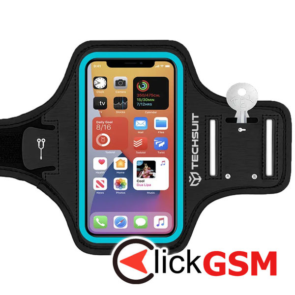 Techsuit - Sports Armband (TH20) - with Velcro, for Phones, max 6.8" - Blue