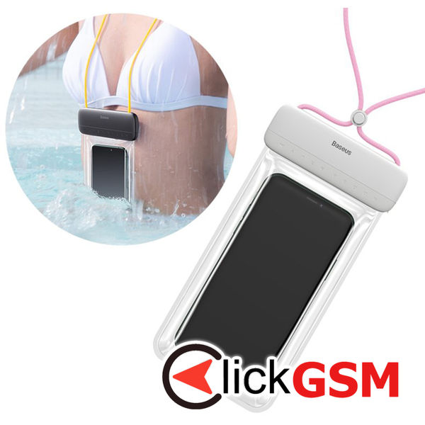 Baseus - Waterproof Case Let"s Go (ACFSD-D24) - Universal Cover for Mobile Phones, IPX8, max 7.2" - Pink