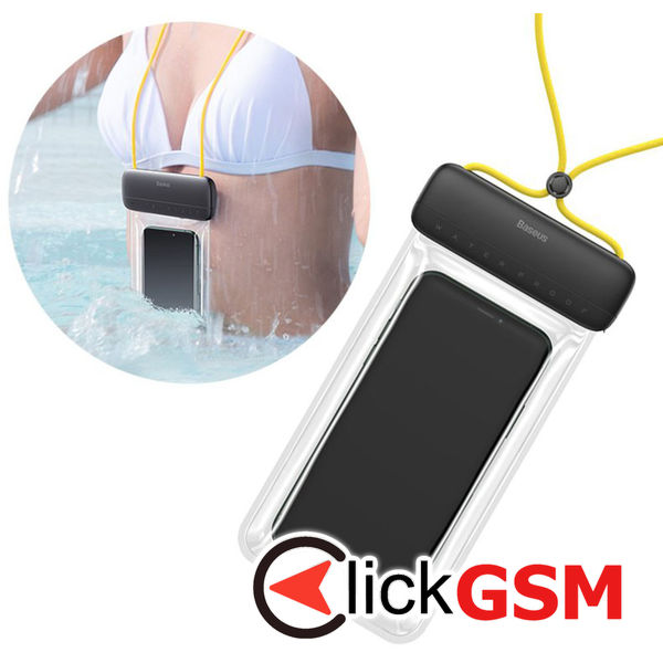 Baseus - Waterproof Case Let"s Go (ACFSD-DGY) - Universal Cover for Mobile Phones, IPX8, max 7.2" - Yellow