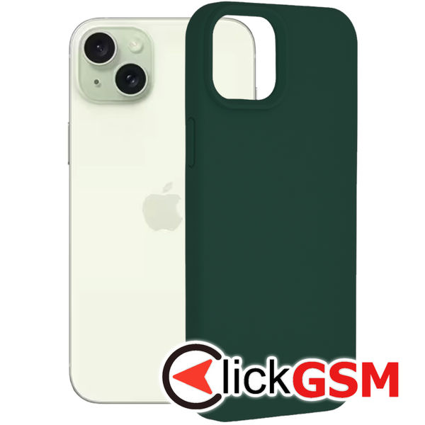 Husa de protectie Techsuit Soft Edge Silicone compatibil cu iPhone 15 Plus - Verde Inchis