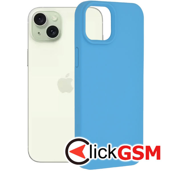 Husa de protectie Techsuit Soft Edge Silicone compatibil cu iPhone 15 Plus - Albastru Denim