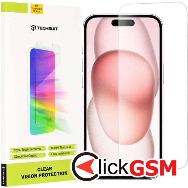 Techsuit - Clear Vision Glass - iPhone 15 - Transparent