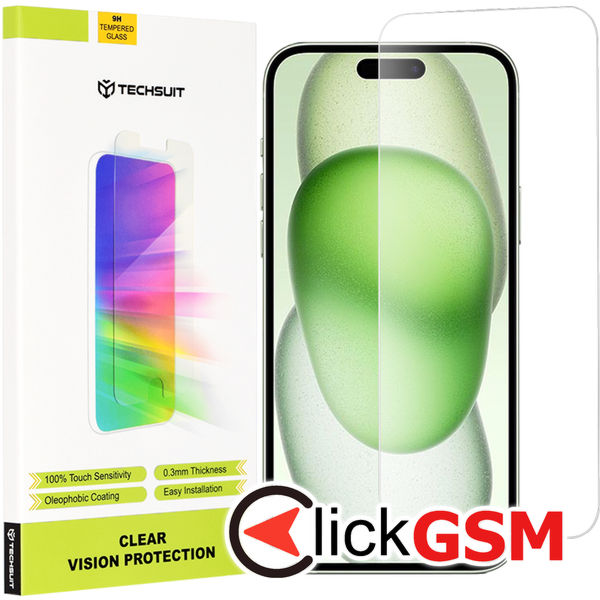 Techsuit - Clear Vision Glass - iPhone 15 Plus - Transparent