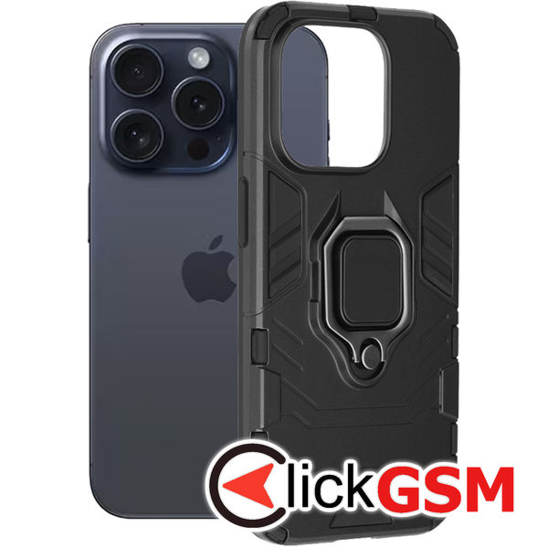 Husa de protectie Techsuit Silicone Shield compatibil cu iPhone 15 Pro - Negru